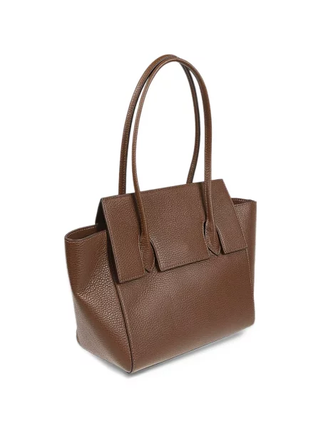 Geantă shopper Rounn din piele maro