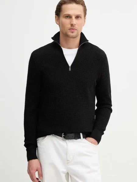 BOSS pulover de H-Ulicio negru