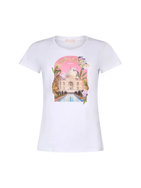 Liu Jo Tricou bej deschis / verde / roz eozină alb
