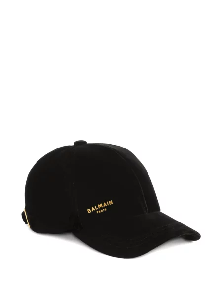 Șapcă Balmain de catifea negru