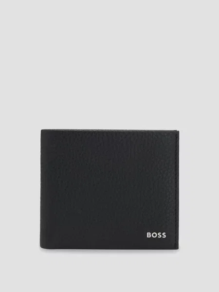 Кожаный кошелек Boss черный