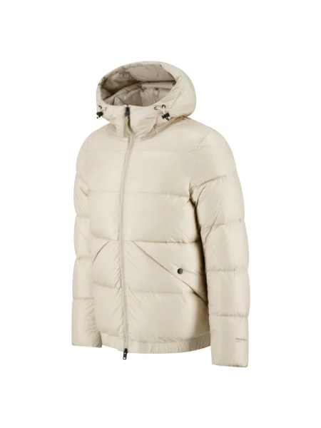 Kurtka puchowa Woolrich z kapturem biała