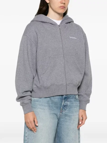Hoodie Sporty & Rich με αυτόγραφο γκρι