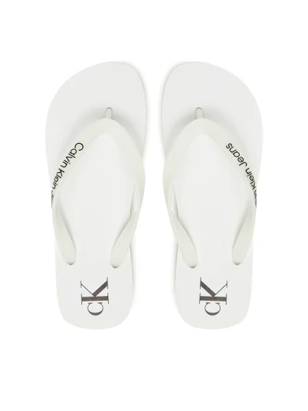 Джапанки Calvin Klein Jeans BEACH SANDAL TRANSPARENT TPU с равна подметка бяло