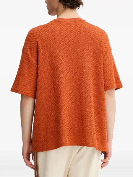 Tricou Les Deux cu broderie portocaliu