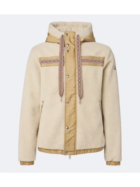 Geacă Moncler din fleece bej