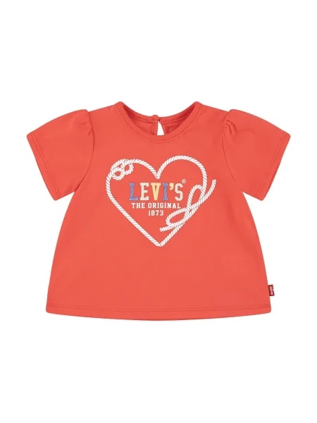 Levi's Kojenecké tričko HEART SS PUFF SLEEVE SLV TEE červené