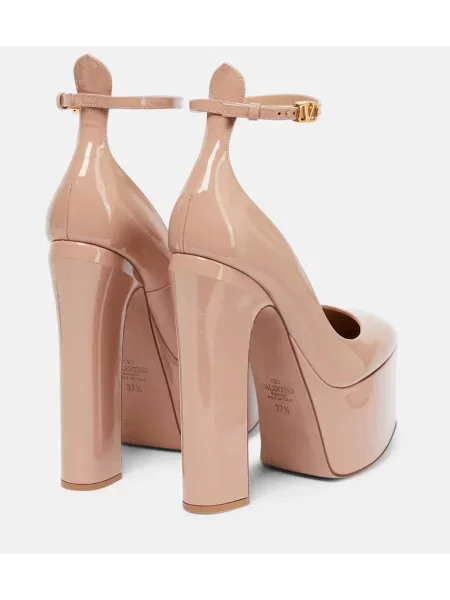 Pantofi cu toc Valentino Garavani din piele cu platformă de lac roz