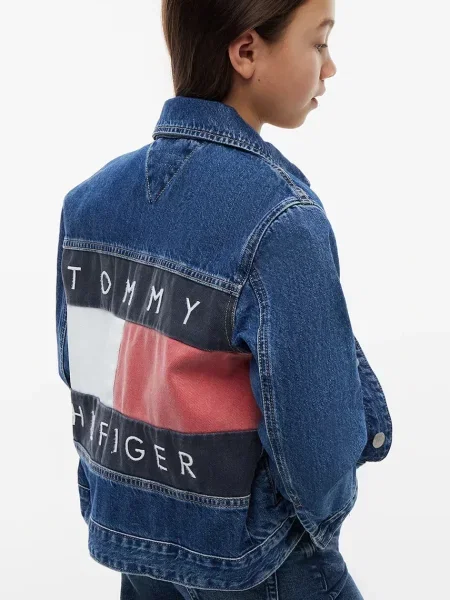 Tommy Hilfiger дънково яке за деца синьо