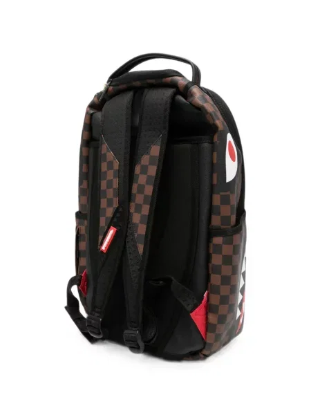 Rucsac Sprayground în carouri cu imagine maro