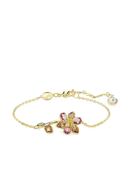 Pandantiv Swarovski cu model floral auriu
