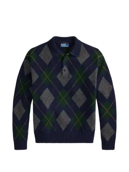 Șosete Polo Ralph Lauren cu broderie în carouri de flanelă verde