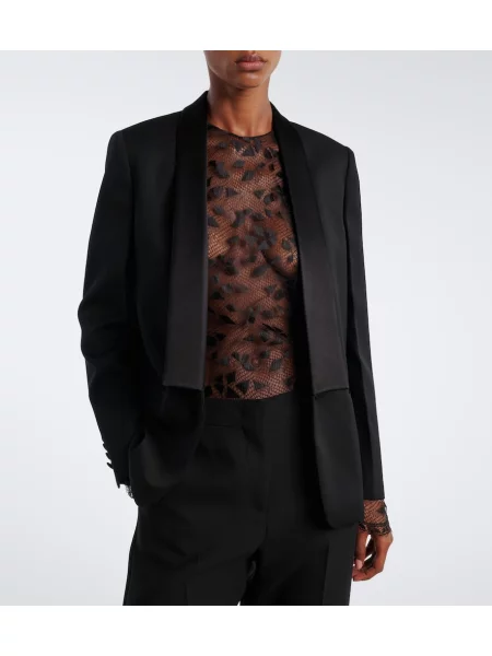 Top Fendi din dantelă negru