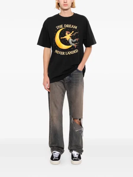 Tricou Melt cu imagine cu decolteu rotund negru