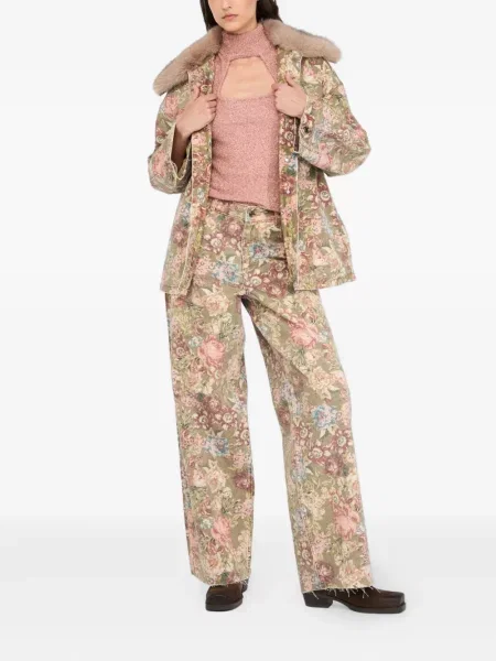 Pantaloni Liu Jo cu model floral cu imagine verde