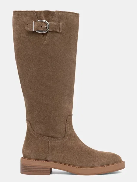 Замшеві чоботи Steve Madden La Rue на плоскому ходу бежевий