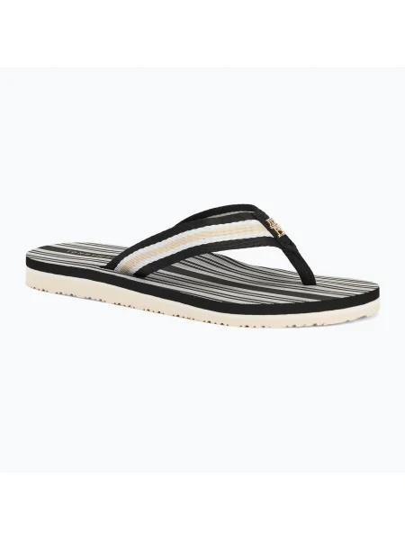 Női flip-flop papucs Tommy Hilfiger Im Th Print Beach Sandal black/ecru. Méret: 40 EU fekete