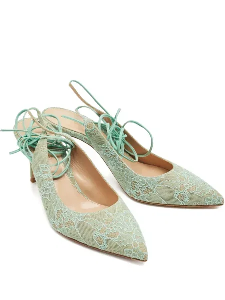 Pantofi cu toc Gianvito Rossi din dantelă verde