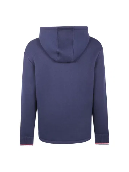 Bluza z kapturem Thom Browne chunky z paskiem niebieska