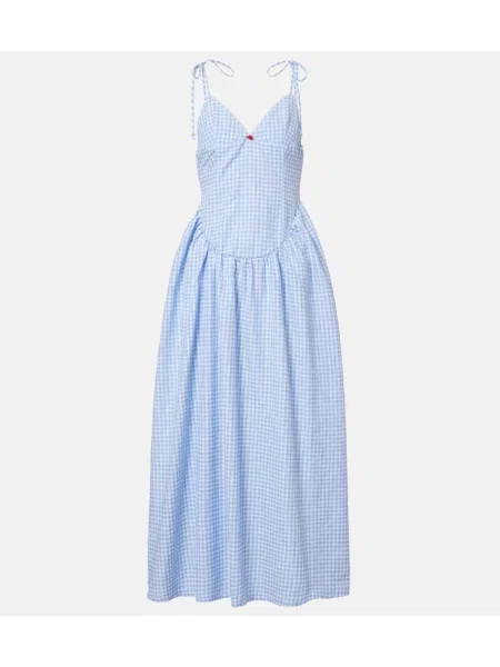 Puplin maxi ruha Bananhot kék