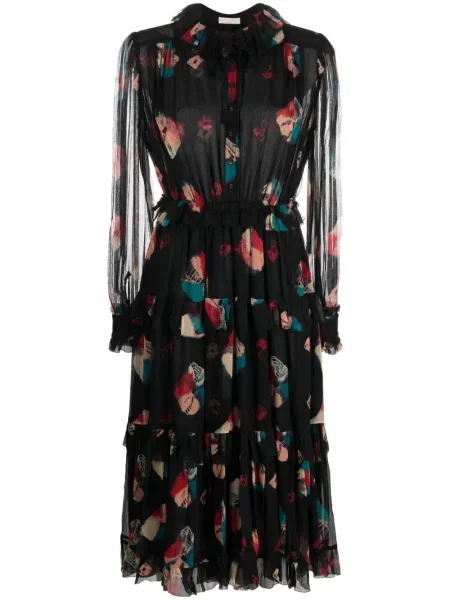 Rochie midi Ulla Johnson din șifon până la genunchi de costum negru