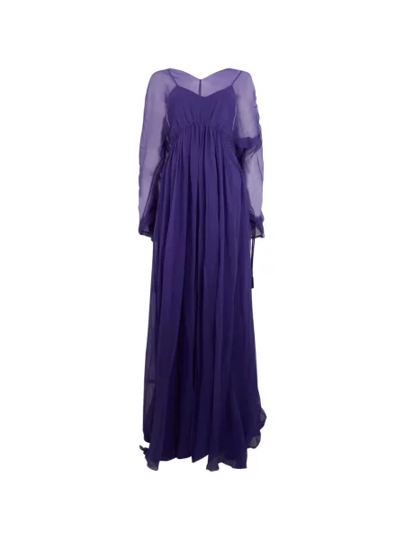 Rochie maxi Alberta Ferretti cu volane violet