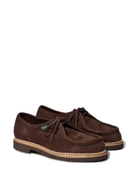 Pantofi loafer Paraboot cu șireturi din dantelă maro