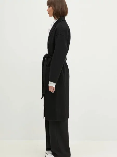 Anine Bing palton de lana Dylan Coat femei de tranzitie negru