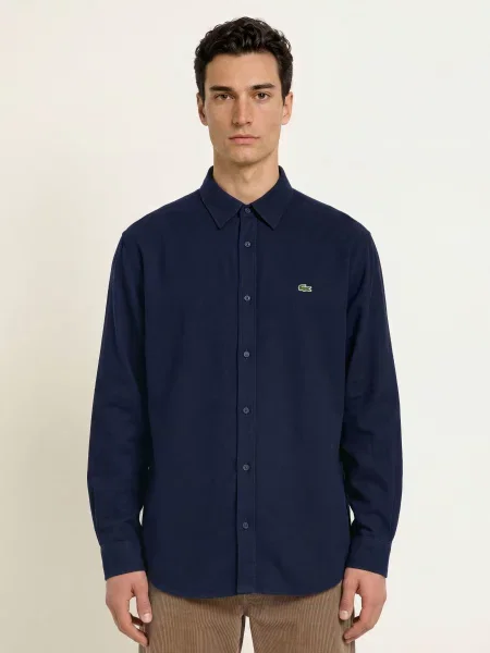 Lacoste Flanelová Košile Regular Fit tmavě modrá