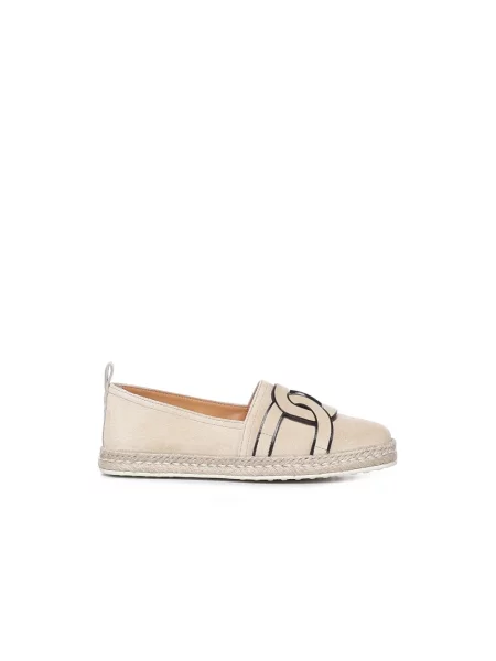 Espadryle Tod's zamszowe biznesowe beżowe