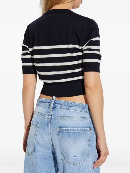 Tricou Dsquared2 cu broderie negru