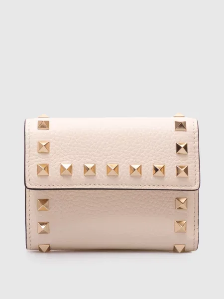 Кожаный кошелек Valentino бежевый