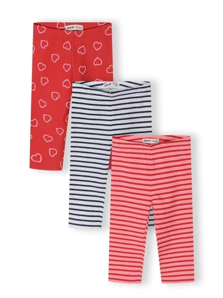 MINOTI Leggings roz / roșu / negru alb