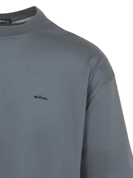 Tricou Kiton cu broderie gri