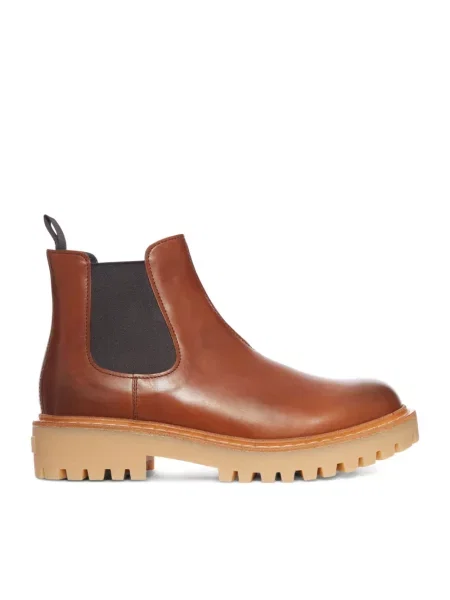 Botine chelsea Prada din piele maro