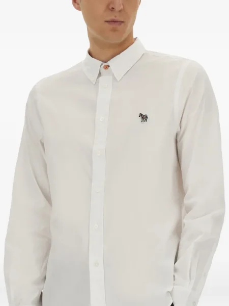 Cămașă Ps Paul Smith cu broderie cu model zebră alb