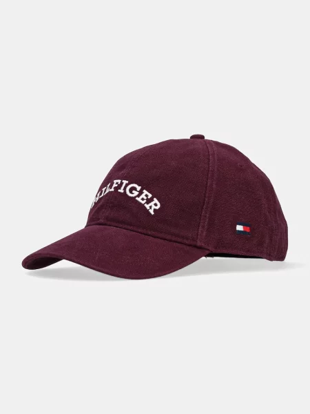 Шапка с козирка Tommy Hilfiger с апликация бордо