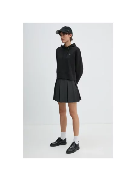 Lacoste bluza z kapturem gładka czarny