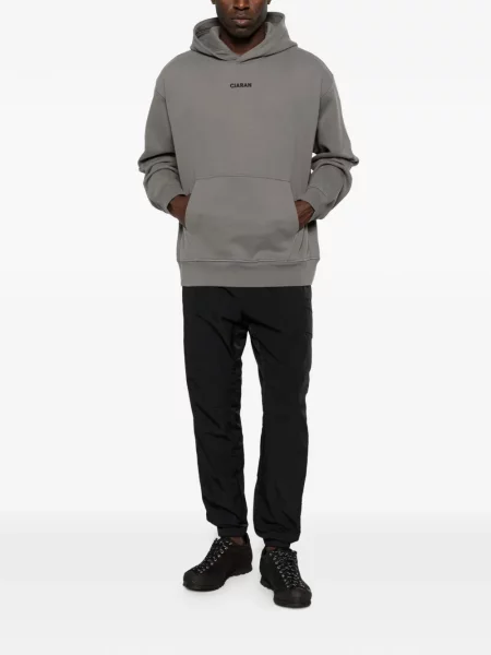 Hoodie Ciaran με κέντημα γκρι
