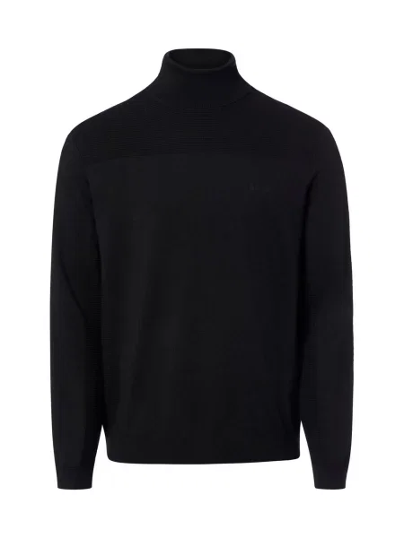 BOSS Green sweter z dodatkiem wełny KN_Momentum-X TN czarny