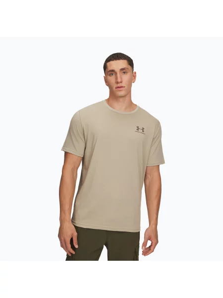 Tricou bărbați Under Armour Sportstyle Left Chest city khaki/taupe dusk kaki