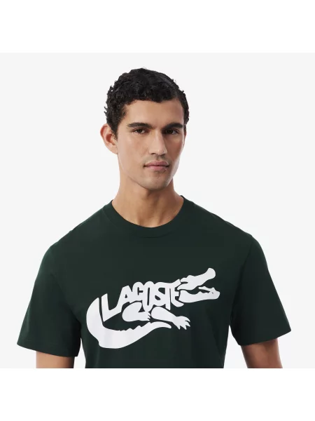 Lacoste Koszulka Z Długim Rękawem Ciemnozielona zielony