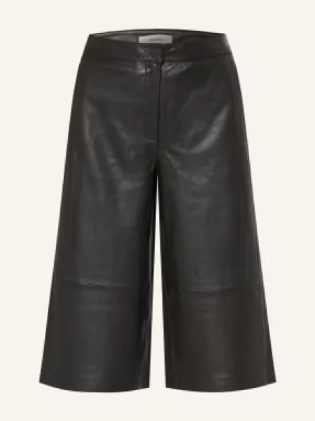 Selected Femme Skórzane Bermudy schwarz czarne