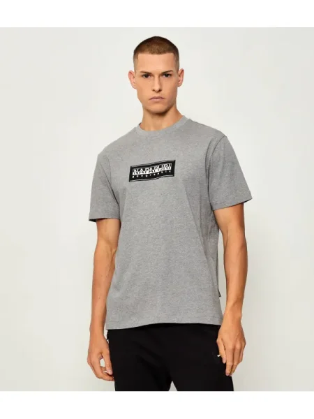 Napapijri Tricou S-BOX LOGO | Relaxed fit gri