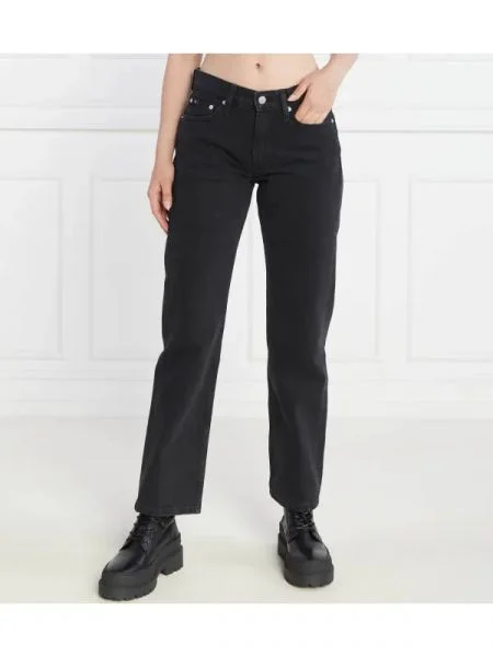 CALVIN KLEIN JEANS Blugi | Straight fit | low rise negru
