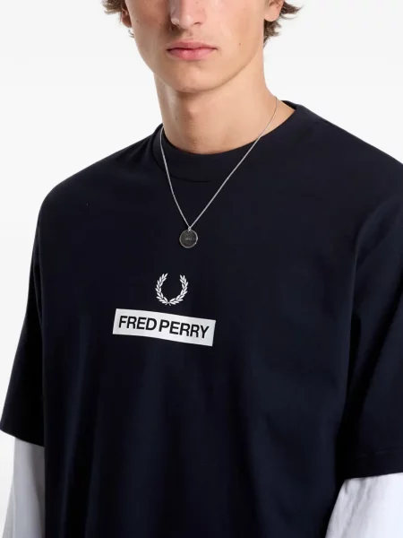 Tricou Fred Perry cu imagine albastru