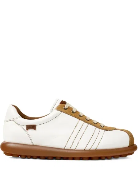 Sneakerși Camper din piele de căprioară alb