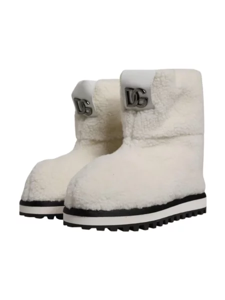 Puszyste botki Dolce And Gabbana z logo białe