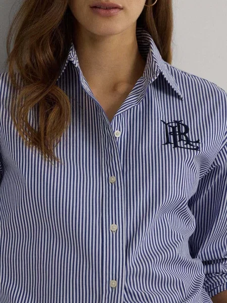 Košile Lauren Ralph Lauren relaxed s klasickým límcem modrá