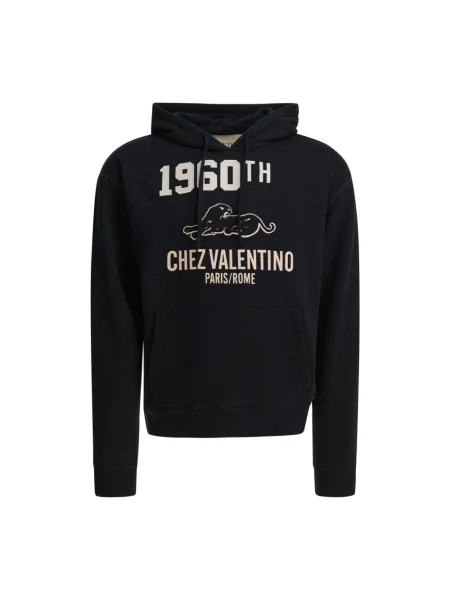 Bluza z kapturem Valentino Garavani z kapturem z nadrukiem czarna